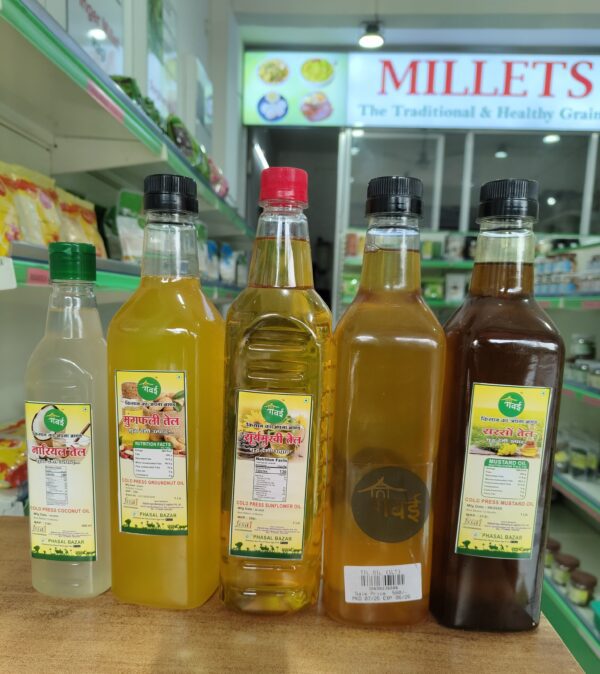 Cold Pressed Oil Combo - Coconut, Groundnut, Til, Mustard & Sunflower | From Bharat Farm Connect