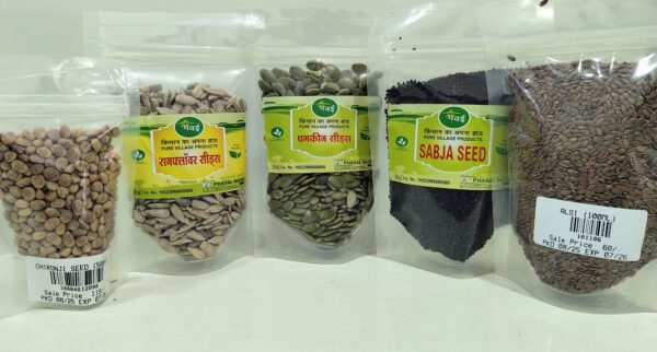 Super Seed Combo - Sunflower, Pumpkin, Sabja, Chironji & Alsi Seeds | A Healthy Mix from Bharat Farm Connect - Image 5