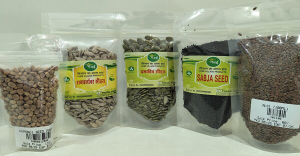 Super Seed Combo - Sunflower, Pumpkin, Sabja, Chironji & Alsi Seeds | A Healthy Mix from Bharat Farm Connect - Image 4