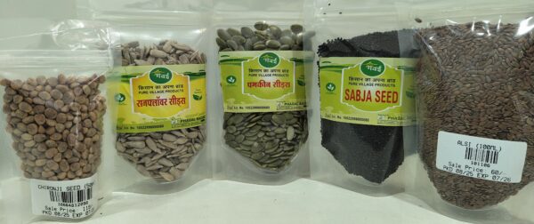 Super Seed Combo - Sunflower, Pumpkin, Sabja, Chironji & Alsi Seeds | A Healthy Mix from Bharat Farm Connect - Image 3