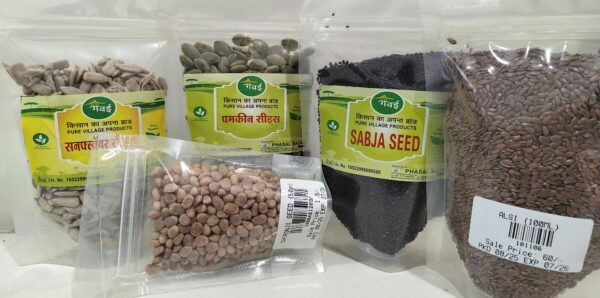 Super Seed Combo - Sunflower, Pumpkin, Sabja, Chironji & Alsi Seeds | A Healthy Mix from Bharat Farm Connect - Image 2